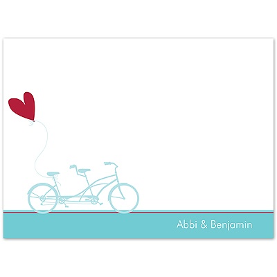 Bicycle Built For Two - Thank You Card and Envelope