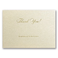 Champagne Shimmer in Foil Print - Thank You Card and Envelope