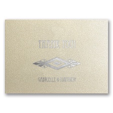 Art Deco Dazzle - Champagne Shimmer - Thank You Card and Envelope