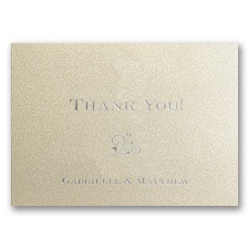 Classical Date - Champagne Shimmer - Thank You Card and Envelope