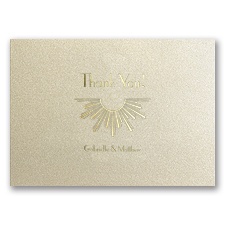 Deco Sunburst - Champagne Shimmer - Thank You Card and Envelope