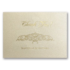 Glimmering Gala - Champagne Shimmer - Thank You Card and Envelope