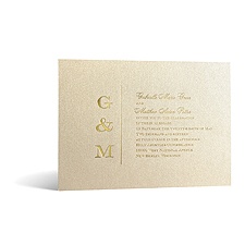 Classical Monogram in Foil Print - Champagne Shimmer - Invitation