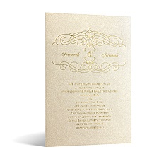 Glimmering Gala in Foil Print - Champagne Shimmer - Invitation