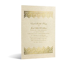 Luminous Lace in Foil Print - Champagne Shimmer - Invitation