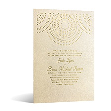 Shining Pearls in Foil Print - Champagne Shimmer - Invitation