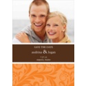 Orange Damask - Photo Save the Date Card