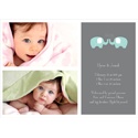 Blue Elephants - Photo Birth Announcement