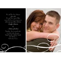 White Swirls - Black Photo Save the Date Card