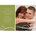 White Swirls - Green Photo Save the Date Card
