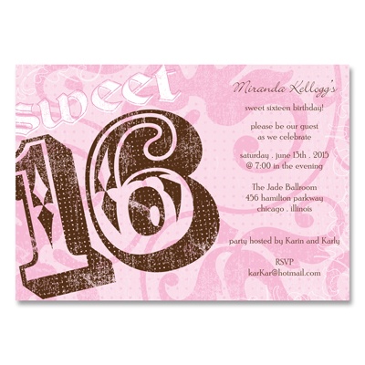 Rockin' Pink - Sweet 16 Party Invitation
