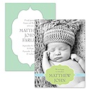 Classy Crest - Photo Birth Announcement