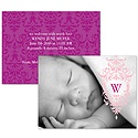 Pink Flourish - Photo Birth Announcement