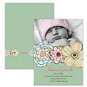Funky Flowers - Photo Birth Announcement