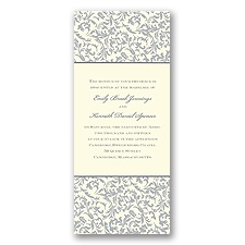 Vintage Damask Wedding Invitation - Stainless