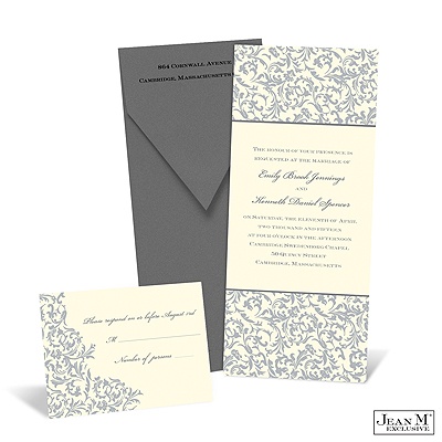 Vintage Damask Invitation - Stainless