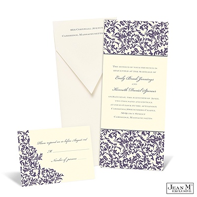 Vintage Damask Invitation - Raisin