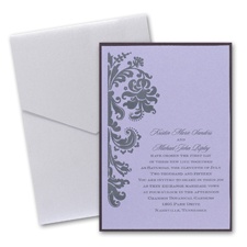 Orchid Layered Wedding Invitation with Pocket