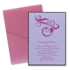 Orchid Layered Wedding Invitation with Pocket