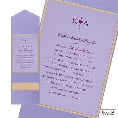 Orchid Layered Invitation with Pocket