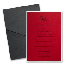 Merlot Layered Wedding Invitation with Pocket