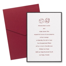 White Shimmer Layered Wedding Invitation with Pocket