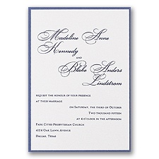White Shimmer Layered Wedding Invitation