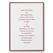 White Shimmer Layered Wedding Invitation