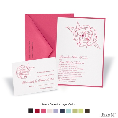 White Shimmer Layered Invitation
