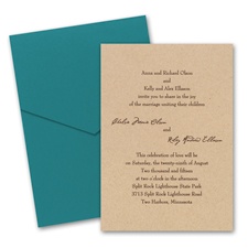 Kraft Paper Wedding Invitation Card with Pocket