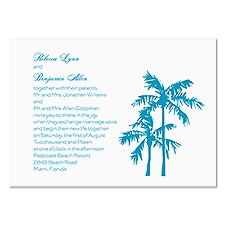 Palm Trees Wedding Invitation - White