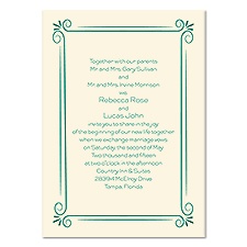 Classic Frame Wedding Invitation - Ecru