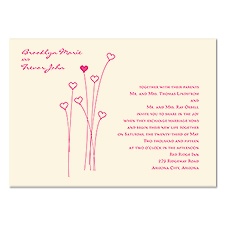 Posy Romance Wedding Invitation - Ecru