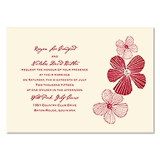Sketched Flowers Wedding Invitation - Ecru