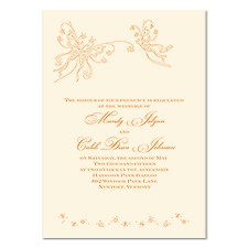 Romantic Butterflies Wedding Invitation - Ecru