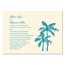 Palm Trees Wedding Invitation - Ecru