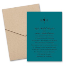 Peacock Wedding Invitation Card with Pocket