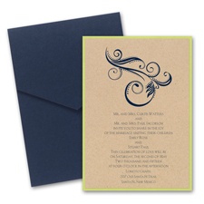 Kraft Paper Layered Wedding Invitation with Pocket