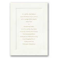 Ecru Triple Frame Wedding Invitation