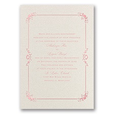Dainty Frame Foil Wedding Invitation - Ecru Shimmer
