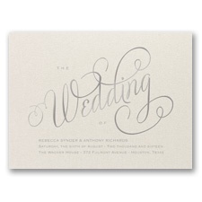 Wedding Typography Foil Wedding Invitation - Ecru Shimmer