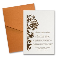 Ecru Shimmer Wedding Invitation Card with Pocket