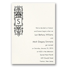Chandelier Monogram Wedding Invitation