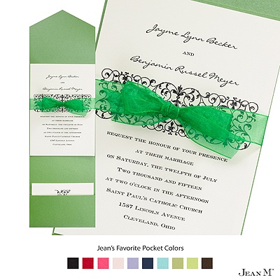 Ecru Invitation Card with Pocket