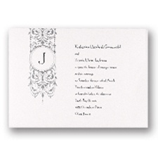 Silver Pendant Monogram Wedding Invitation