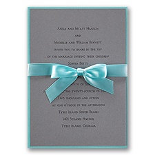 Pewter Layered Wedding Invitation