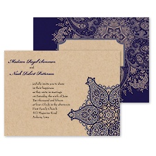 Paisley Star Wedding Invitation - Eggplant
