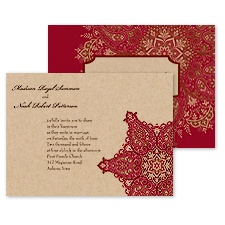 Paisley Star Wedding Invitation - Merlot