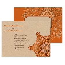 Paisley Star Wedding Invitation - Poppy