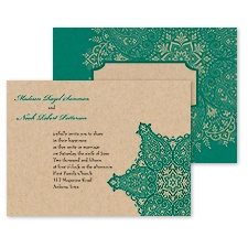 Paisley Star Wedding Invitations - Peacock